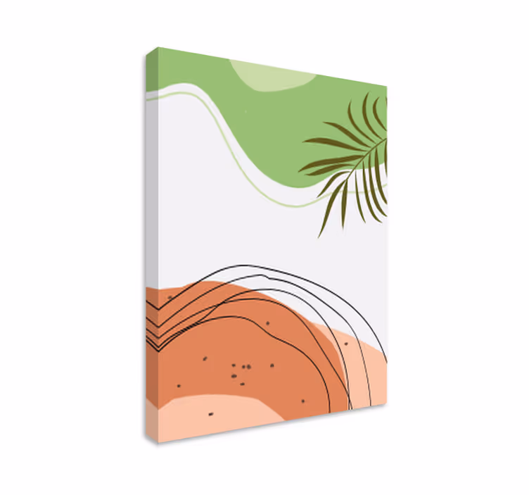 Moderni canvas taulu abstrakteilla trooppisilla muodoilla - Tenstickers