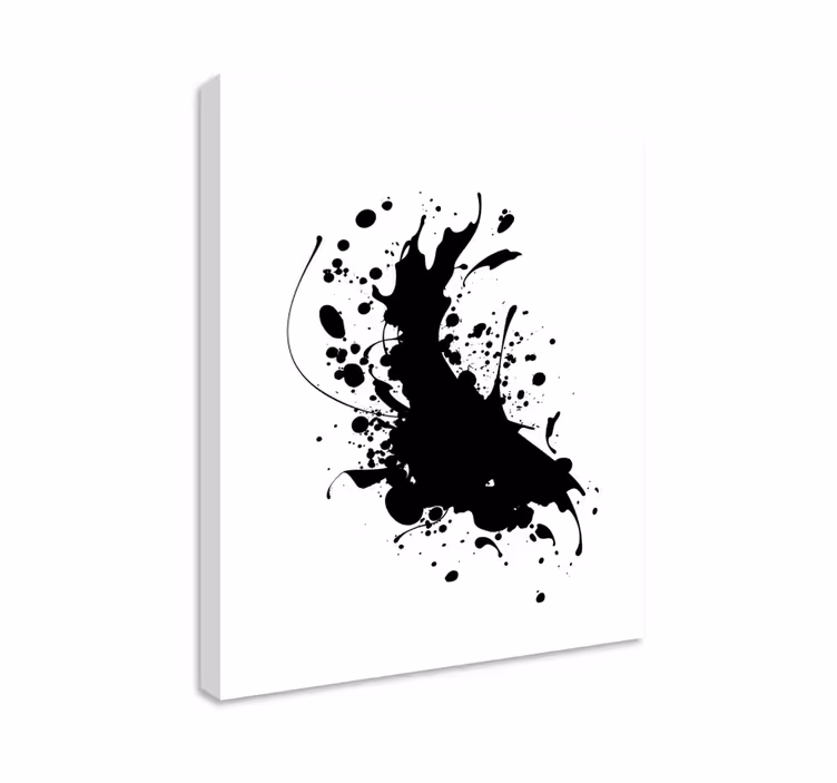 Dynaaminen musta roiske abstrakti canvas taulu - Tenstickers