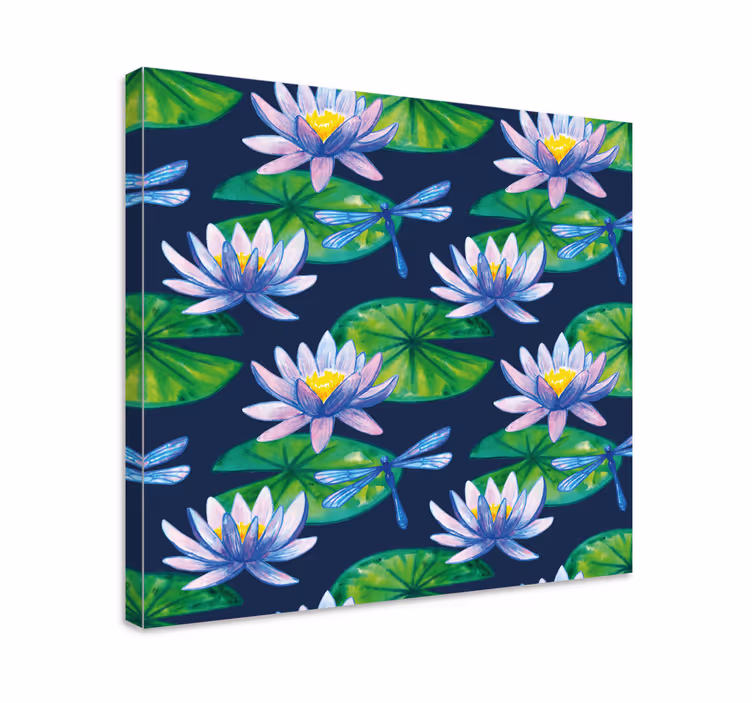 Lilypad-kuvio sudenkorento canvas - Tenstickers