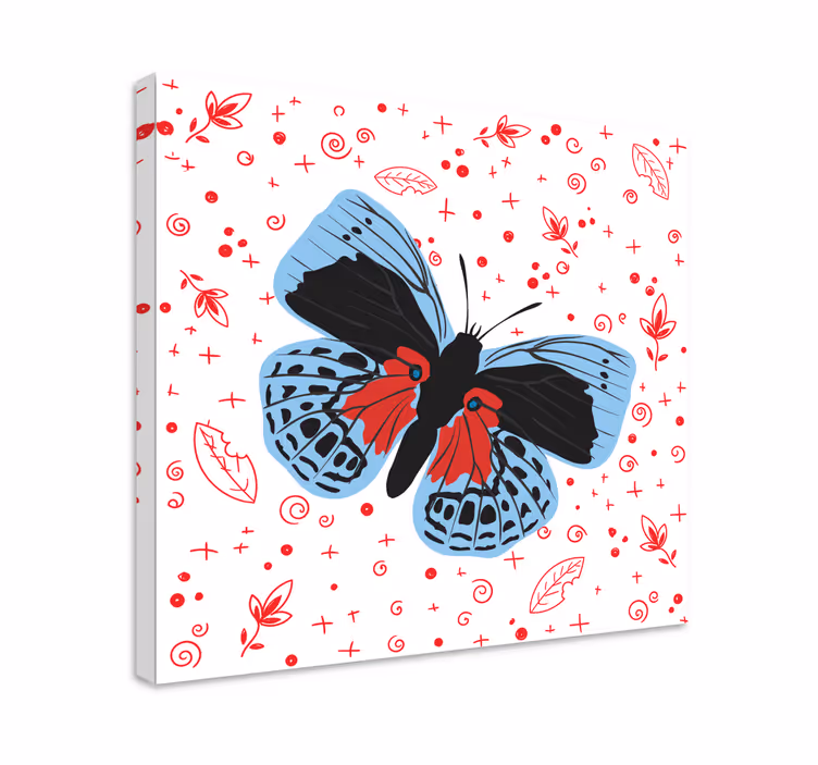 Kirkas perhoskuvio canvas-taulu - Tenstickers