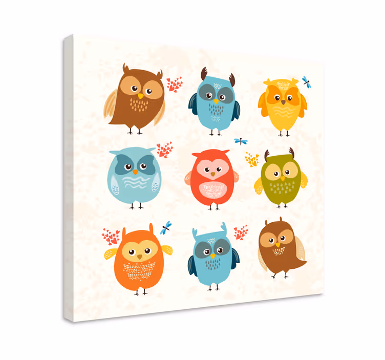 Vauva pöllö kuvio lintu canvas - Tenstickers
