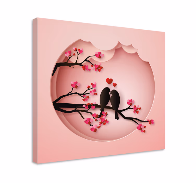 Nykyaikaiset linnut suutelevat lintu canvas - Tenstickers