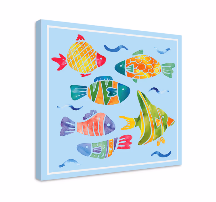 Värikäs vesielämä kala canvas taulu - Tenstickers