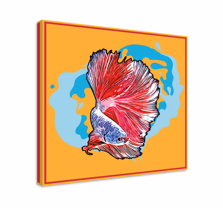 Värikäs betta-kala canvas-taulu - Tenstickers