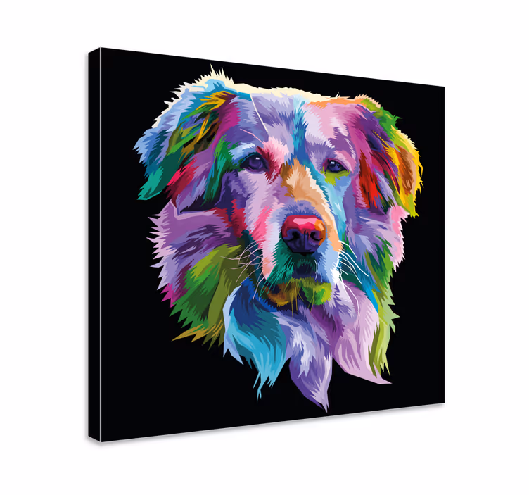 Elävä koiramuotokuva koira canvas taulu - Tenstickers