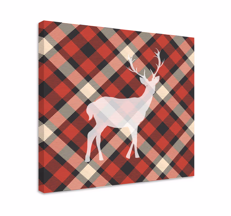Tyylitelty peura siluetti canvas taulu - Tenstickers