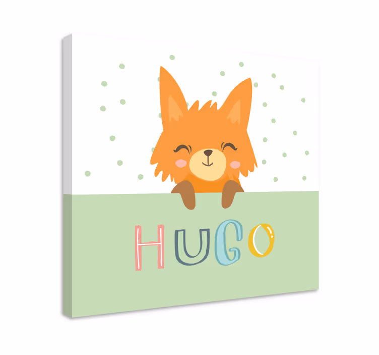 Hymyilevä kettuhahmo eläin canvas taulu - Tenstickers