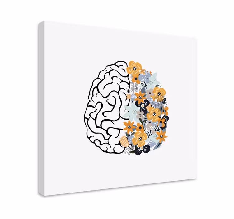 Aivot kukkineen canvas-tauluna - Tenstickers