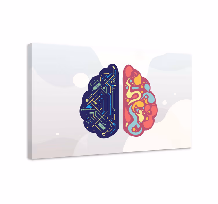 Tekniikan aivot abstrakti canvastaulu - Tenstickers
