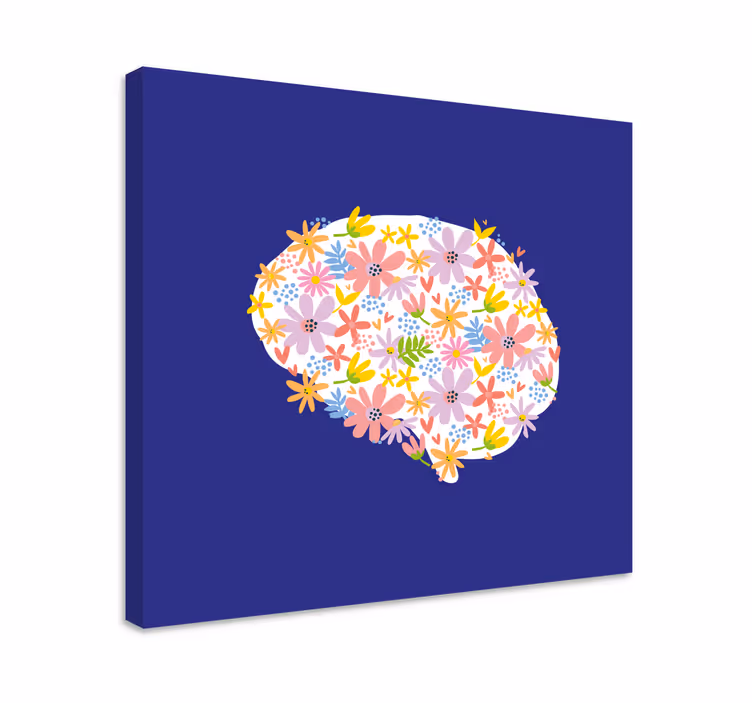 Värikäs kukkakuviotaulu canvas taulu - Tenstickers