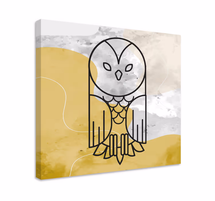 Minimalistinen pöllösiluetti eläin canvas taulu - Tenstickers