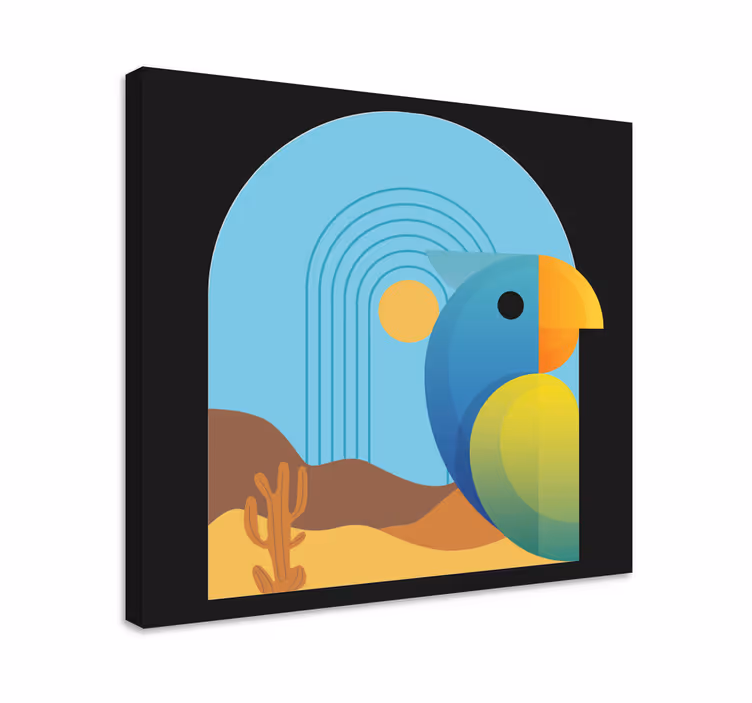 Elävä papukaija muotokuva eläin canvas taulu - Tenstickers