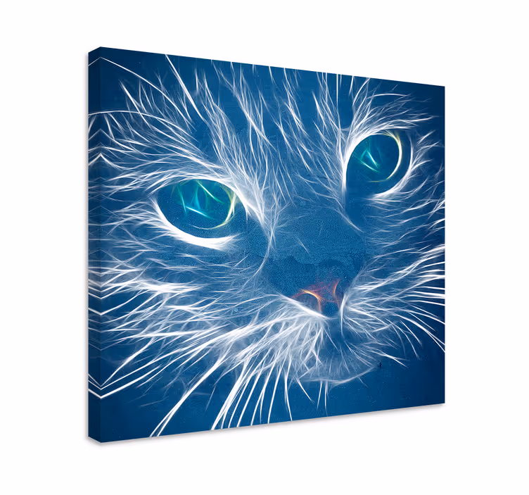 Sininen abstrakti kissa kissa canvas - Tenstickers