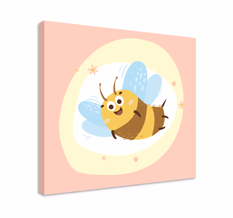 Söpö sarjakuva mehiläinen isot silmät lasten canvas - Tenstickers