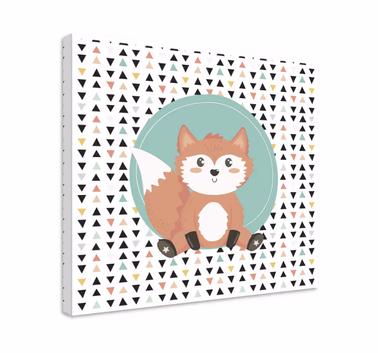 Söpö kettu hahmo eläin canvas taulu - Tenstickers