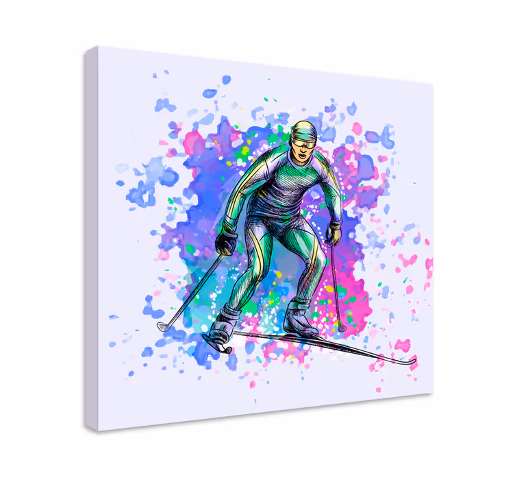 Viileä hiihto taide canvas - Tenstickers
