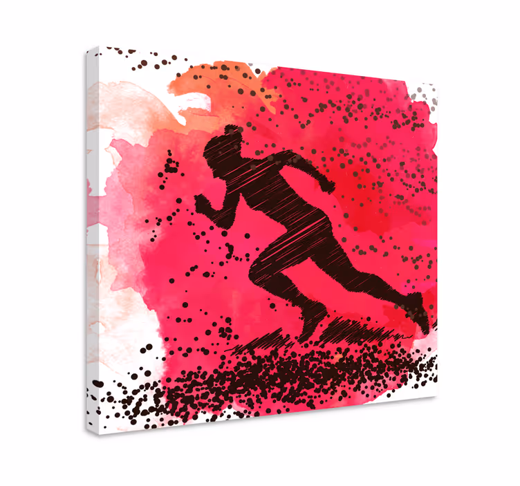 Dynaaminen juoksijan siluetti urheilu canvas taulu - Tenstickers