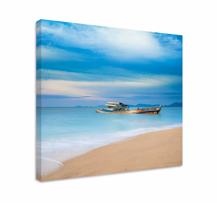 Vene rannalla canvas taulu maisema - Tenstickers