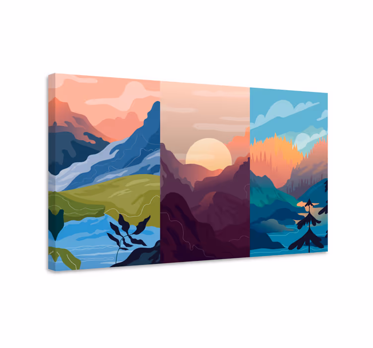 Vuoristonauramo maisema canvas taulu - Tenstickers