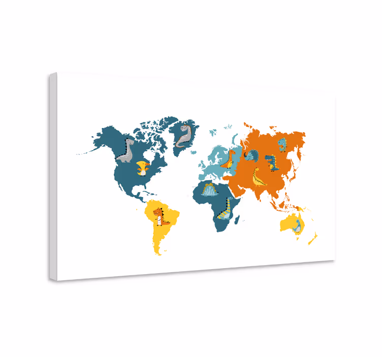 Interaktiivinen eläinkartta canvas-taulu - Tenstickers