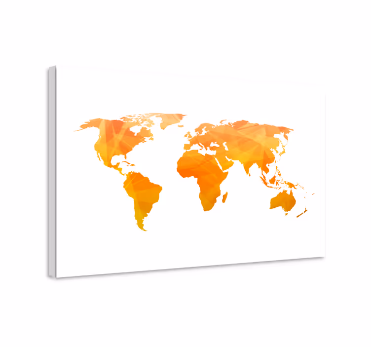 Abstrakti geometrinen maailmankartta canvas taulu - Tenstickers