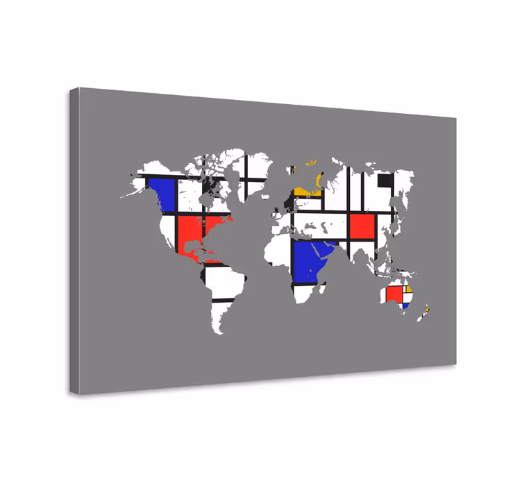 Maailmankartta taideteos canvas-tauluna - Tenstickers