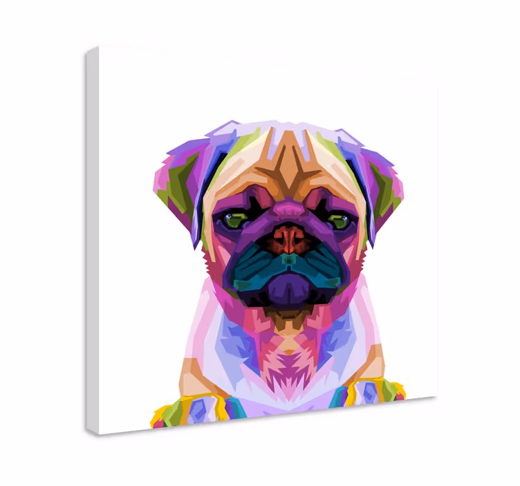 Pop art mopsi koira canvas - Tenstickers