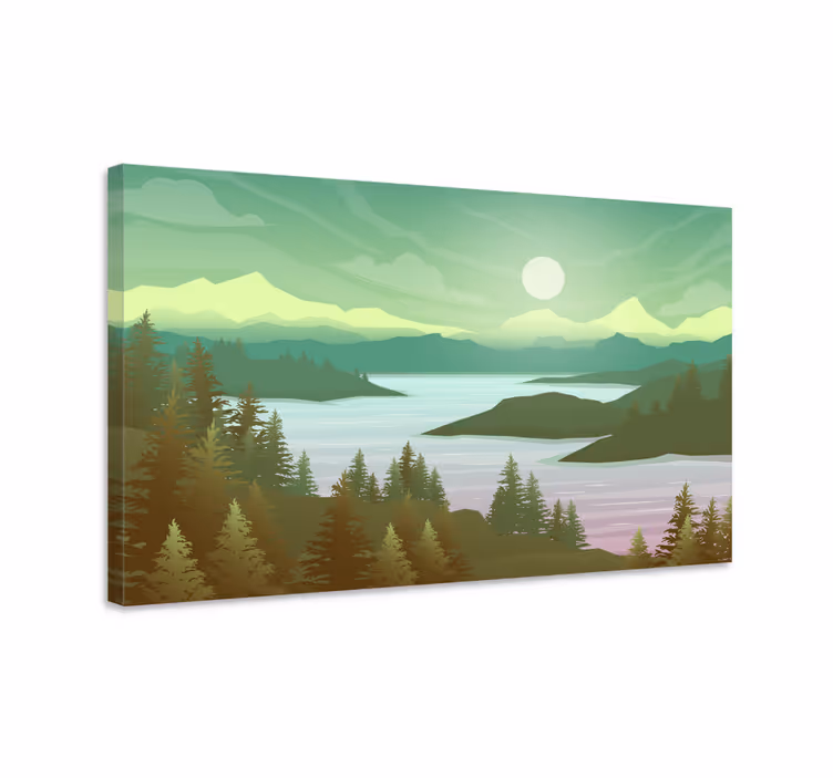 Joki ja luonto puu canvas - Tenstickers