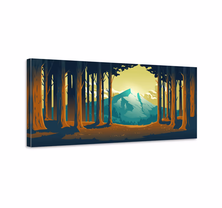 Vuoristometsänäkymä maisema canvas taulu - Tenstickers