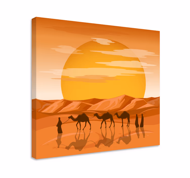 Autiomaan auringonlaskumatka maisema canvas taulu - Tenstickers