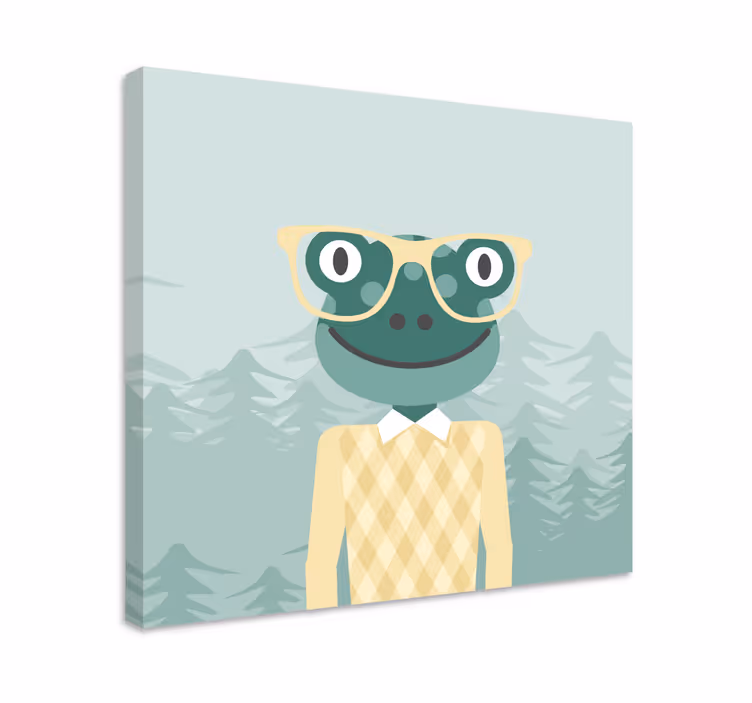 Tyylikäs sammakkohahmo 3d canvas taulu - Tenstickers