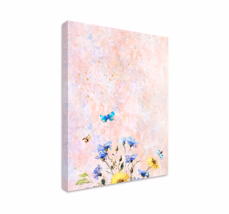 Herkkä kukkainen maisema canvas-taulu - Tenstickers