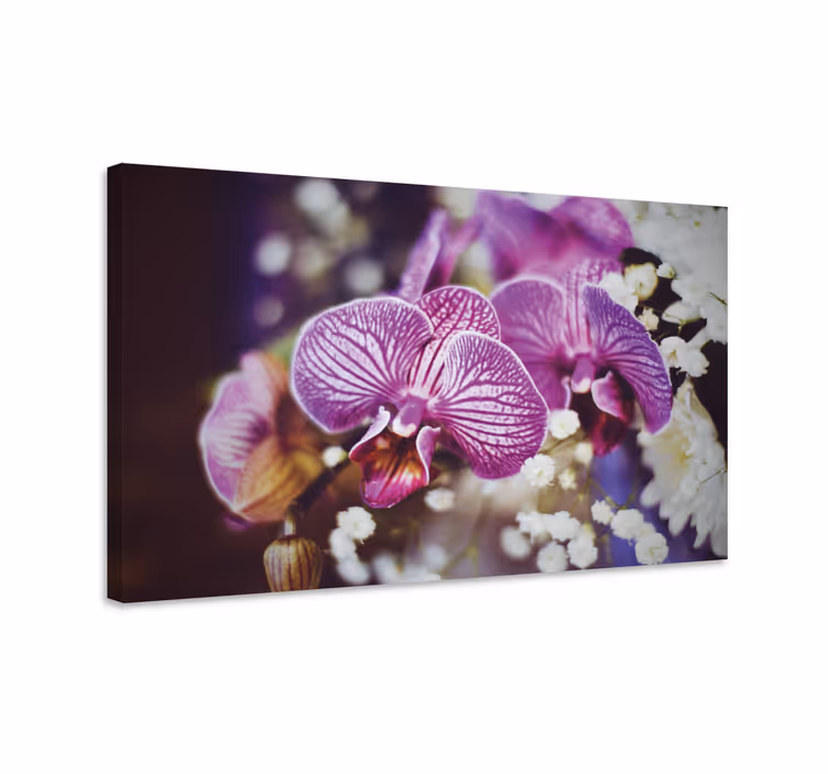Violetti orkidea kukilla canvas taulu kukka - Tenstickers