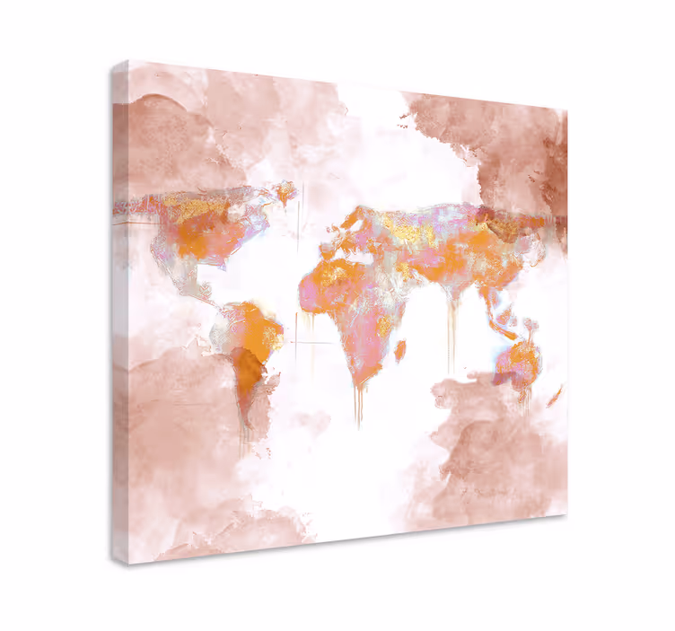 Taiteellinen maailmankartta canvas-taulu - Tenstickers