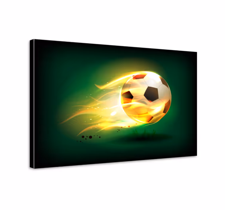 Viileä jalkapallo tulessa nuorten canvas - Tenstickers