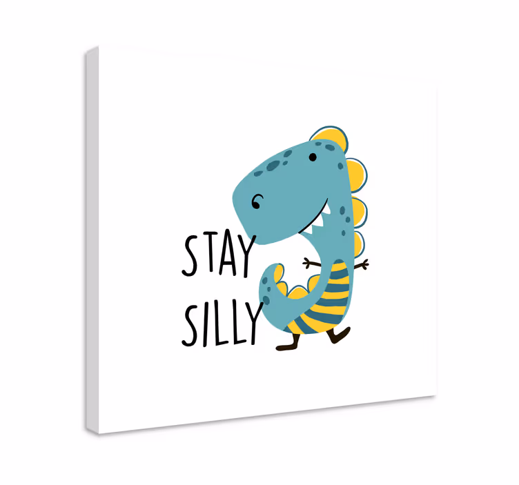 Pysy hauskana dinosaurus canvas taulu - Tenstickers