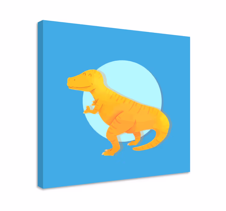 Pohjoismainen dinosaurus keltainen t-rex dinosaurus canvas - Tenstickers