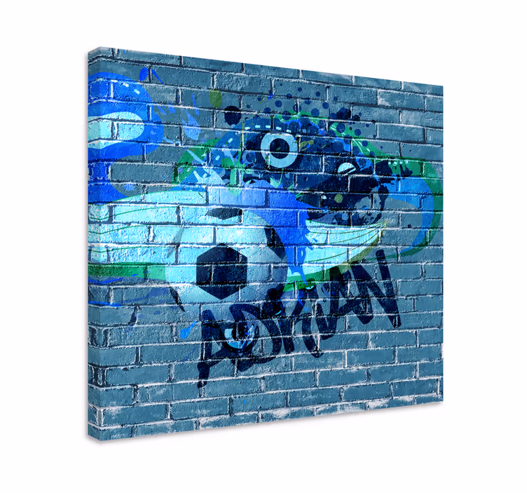 Jalkapallo graffiti nimellä canvas kotiin - Tenstickers