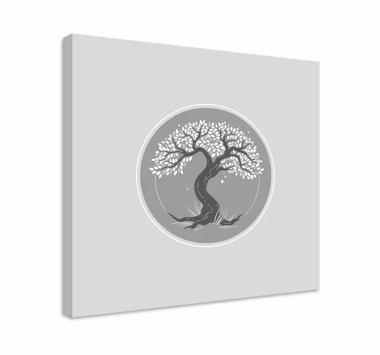 Tyylitelty puun siluetti puu canvas taulu - Tenstickers