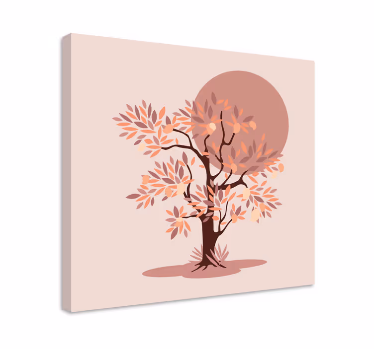 Syksyinen puusiluetti canvas-taulu - Tenstickers