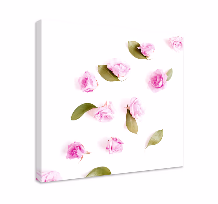 Herkkiä vaaleanpunaisia ruusuja kukka ja kasvi canvas taulu - Tenstickers