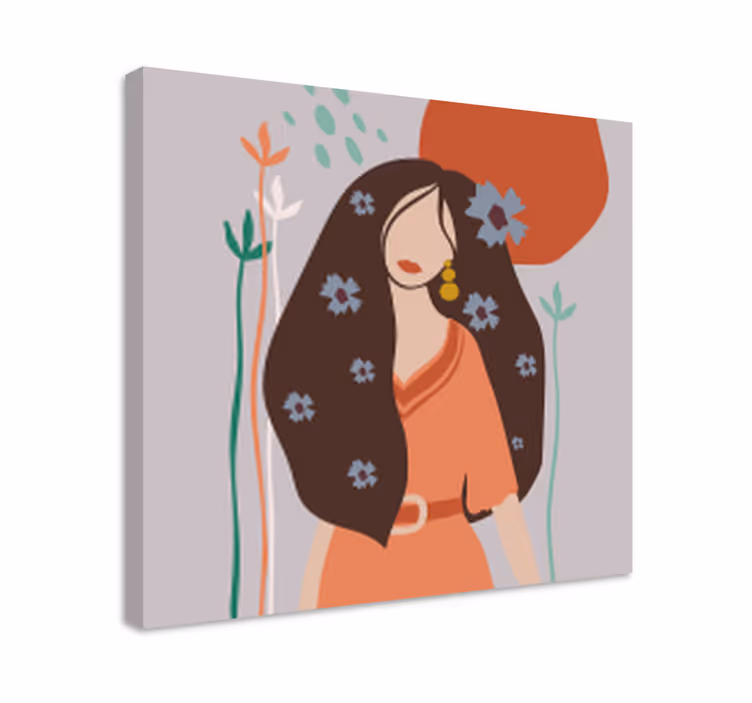 Tyylikäs naishahmo canvas taulu - Tenstickers
