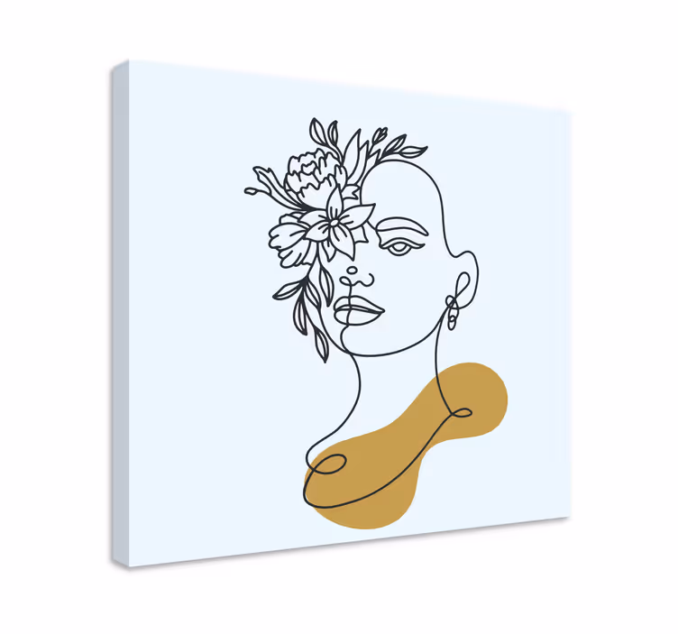 Abstrakti kukka portrai taide canvas taulu - Tenstickers
