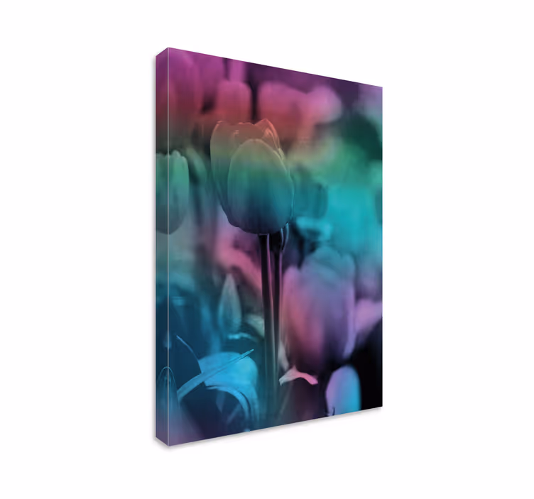 Pehmeä kukkasiluetti canvas-taulu - Tenstickers