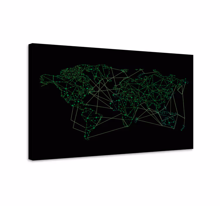 Maailmanlaajuinen verkosto maailmankartta canvas - Tenstickers