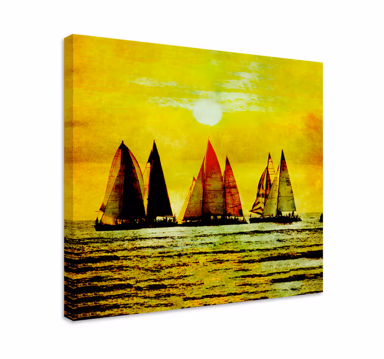 Taiteellinen purjeveneiden maalaus merimies canvas - Tenstickers
