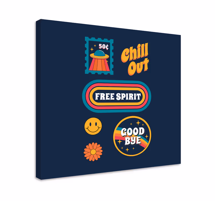 Chill vapaa henki teksti canvas taulu - Tenstickers