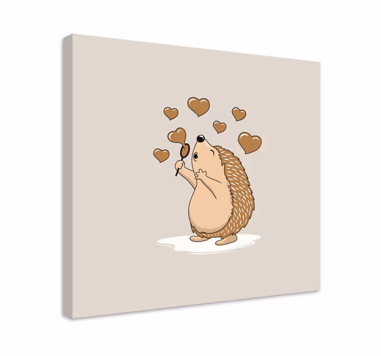 Siili rakkauden sydämillä Muut eläimet canvas - Tenstickers