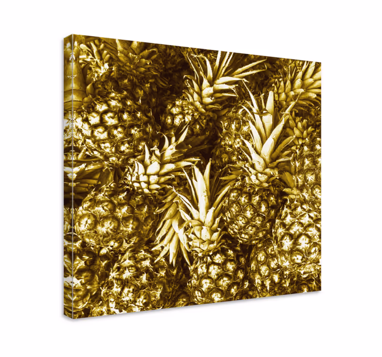 Kultainen ananasklusteri hedelmäcanvas - Tenstickers