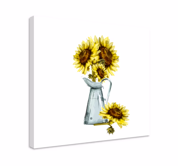 Auringonkukkia kannussa canvas taulu - Tenstickers